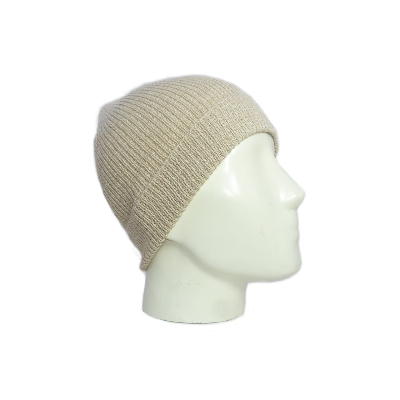 100% Ribbed Baby Alpaca Beanies - LIGHT GREY