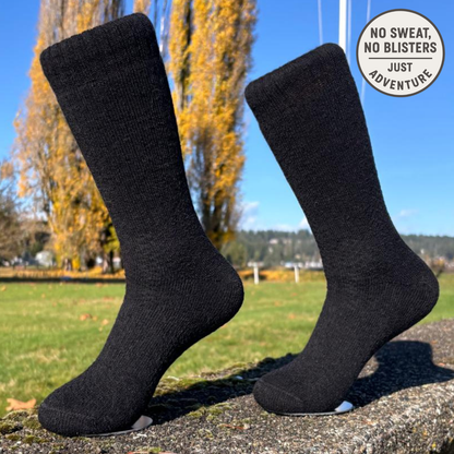 Black Alpaca Socks + Black 100% Yak Beanie Combo Pack
