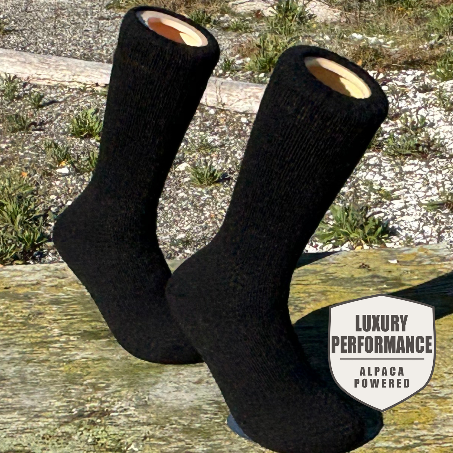 Black Alpaca Socks + Black 100% Yak Beanie Combo Pack