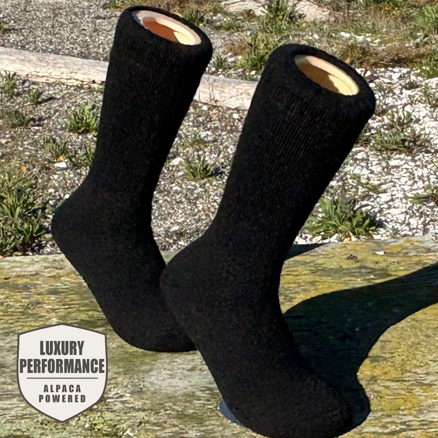 Black Alpaca Socks + Black 100% Yak Beanie Combo Pack