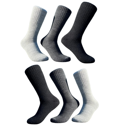 Baby Alpaca Hiking Socks - 6 Pack Bundle with 3 Colors
