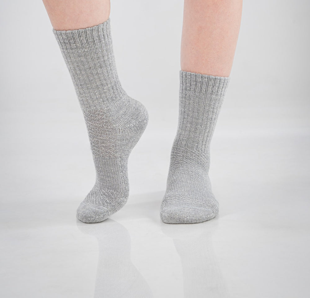 Close-up of the knit texture of baby alpaca socks