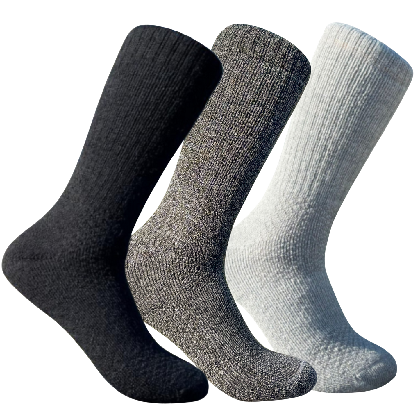 Baby Alpaca Hiking Socks - 3 Pack Bundle with 3 Colors