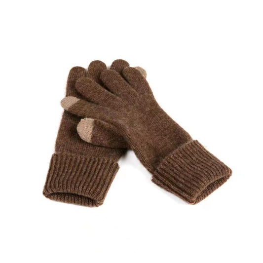Ponderosas Gloves - BROWN - 35% Yak Cashmere, 35% Merino Wool, and 30% Nylon
