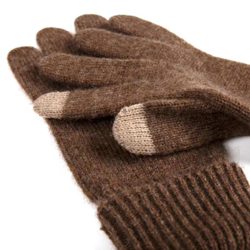 Ponderosas Gloves - BROWN - 35% Yak Cashmere, 35% Merino Wool, and 30% Nylon