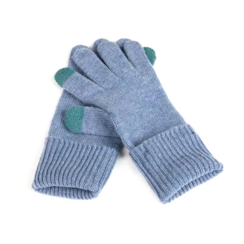 Ponderosas Gloves - BLUE - 35% Yak Cashmere, 35% Merino Wool, and 30% Nylon